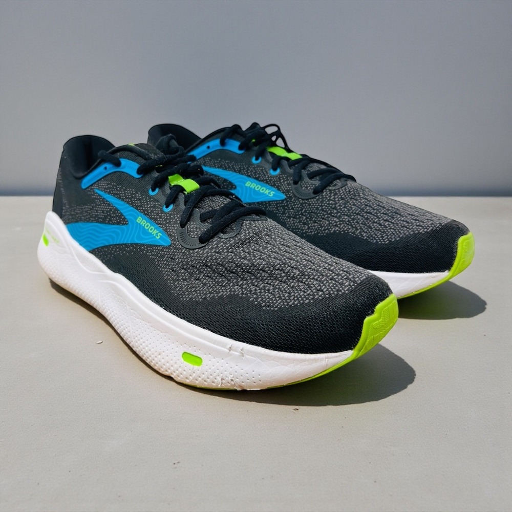 Brooks Ghost Max Men's Running Shoes Black Blue Neon Size 12.5